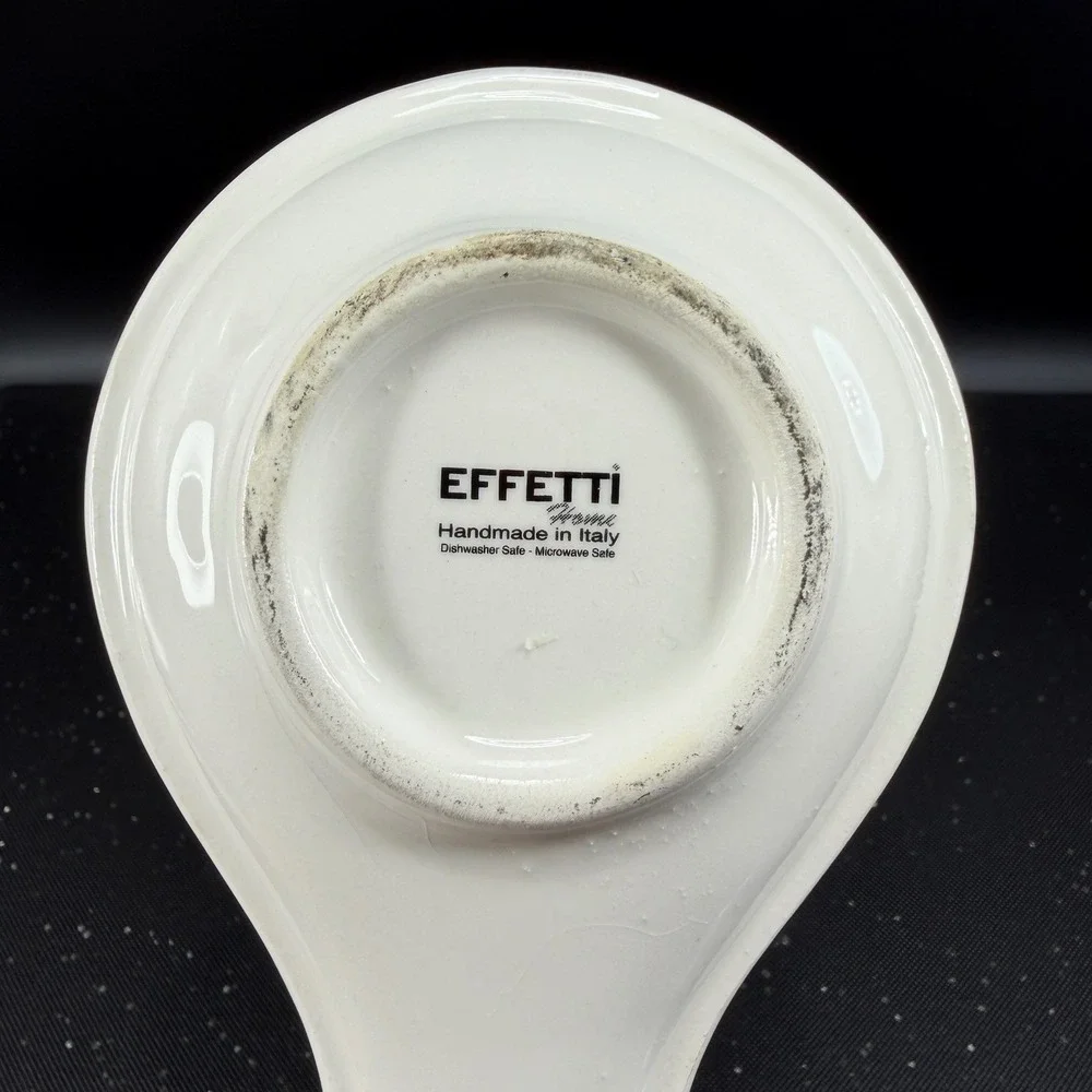 Effetti Home Handmade in Italy Ceramic Spoon Rest Le Verdure Eggplant Botanical‎